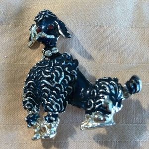 Vintage, Poodle brooch, Silver-tone